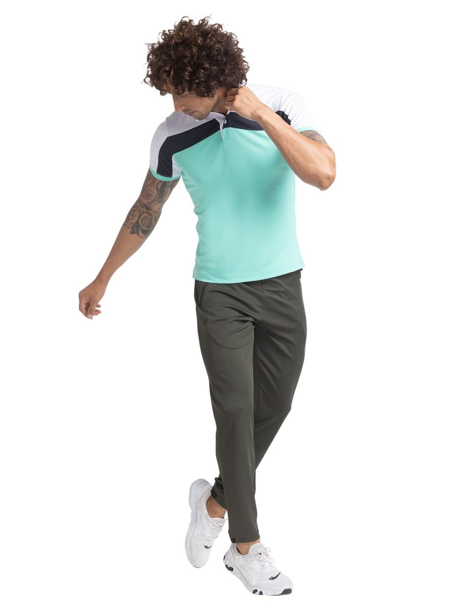 Basics Green Jogger Track Pant