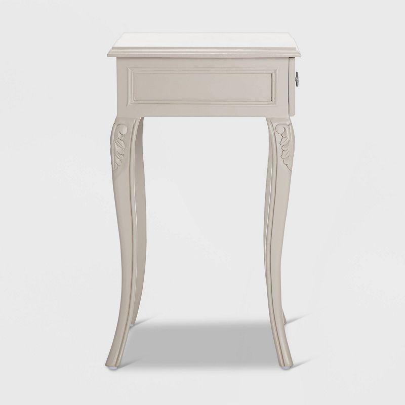 Heston End Table Nightstand with Drawers Gray - Finch