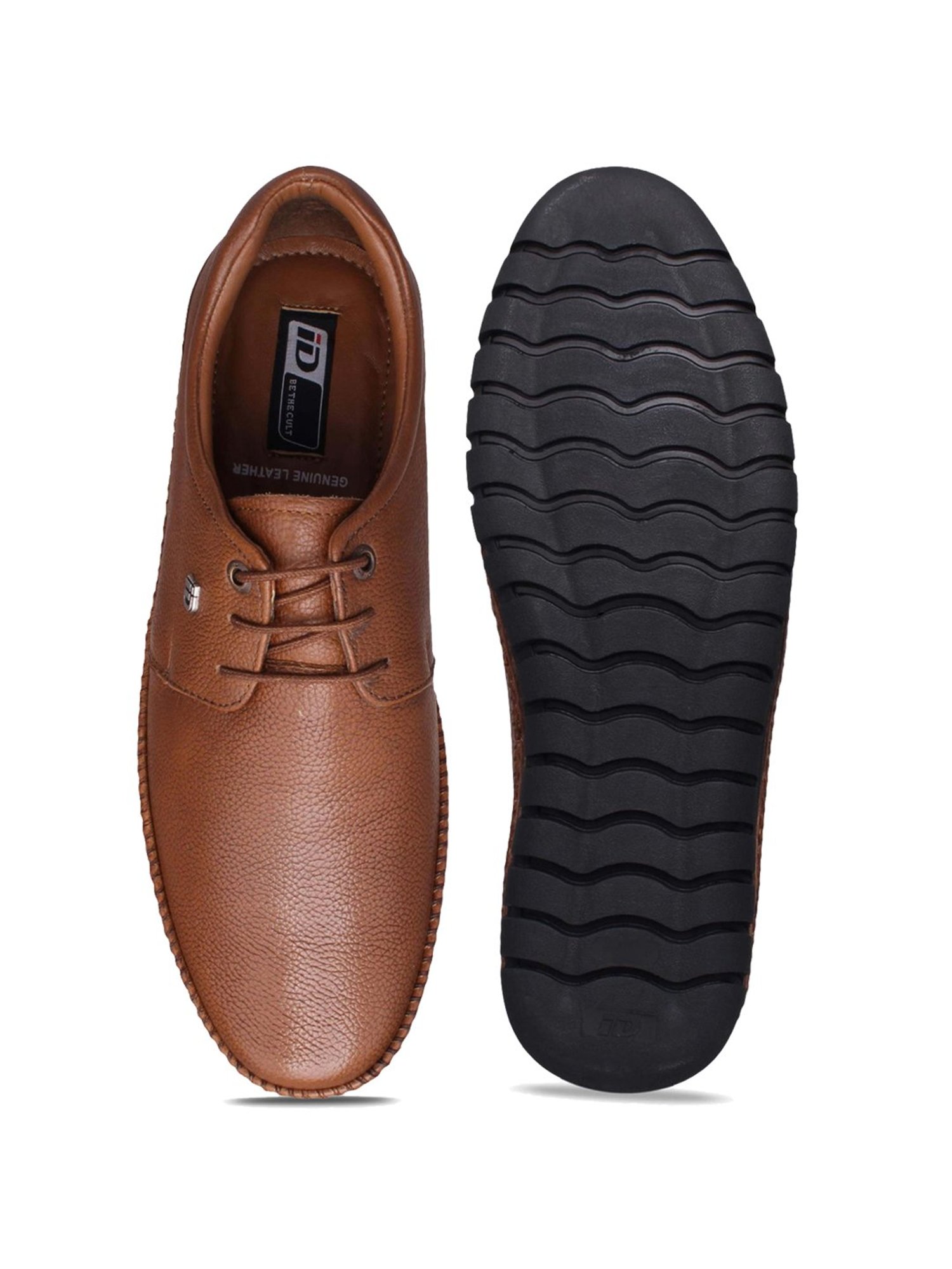 ID Men's Tan Derby Shoes