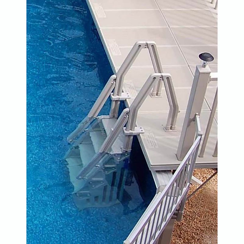 Vinyl Works IN Deluxe 32 Inch Adjustable In Step Above Ground Pool Ladder, Taupe