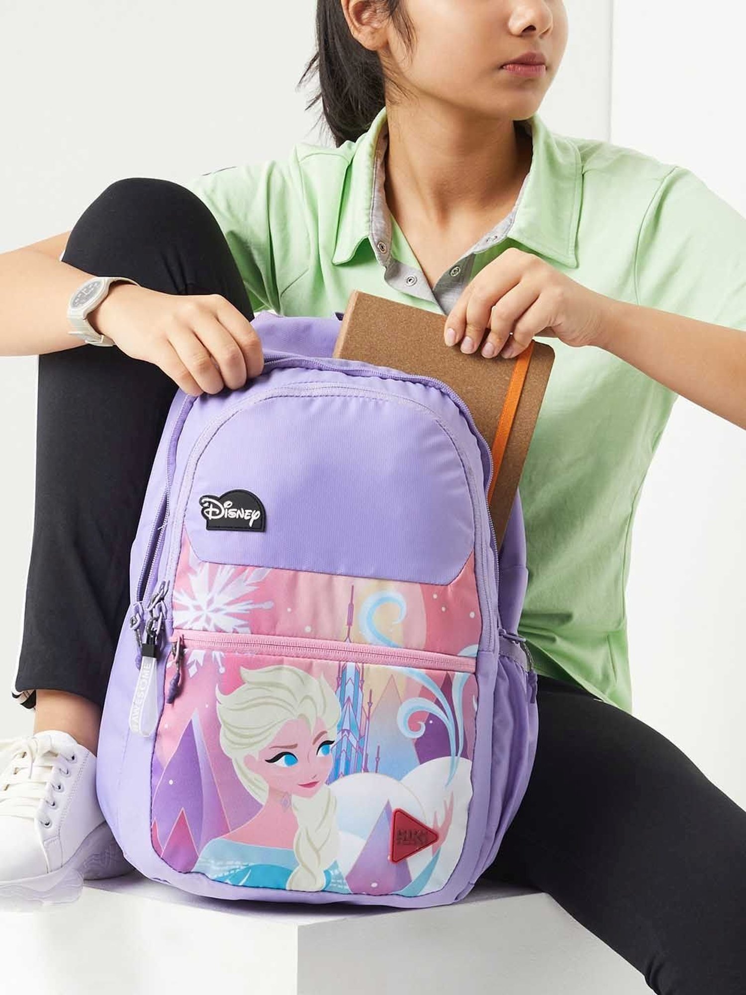 Wiki Back to School 1 Purple Polyester Printed Backpack - 22 Ltrs