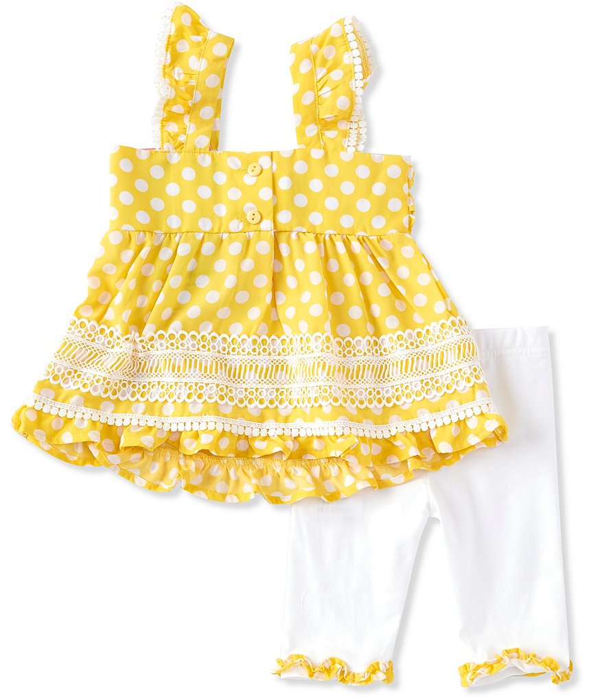 Peek Baby Girls 3-24 Months Long-Sleeve Embroidery Floral Print Babydoll Top & Pant Set