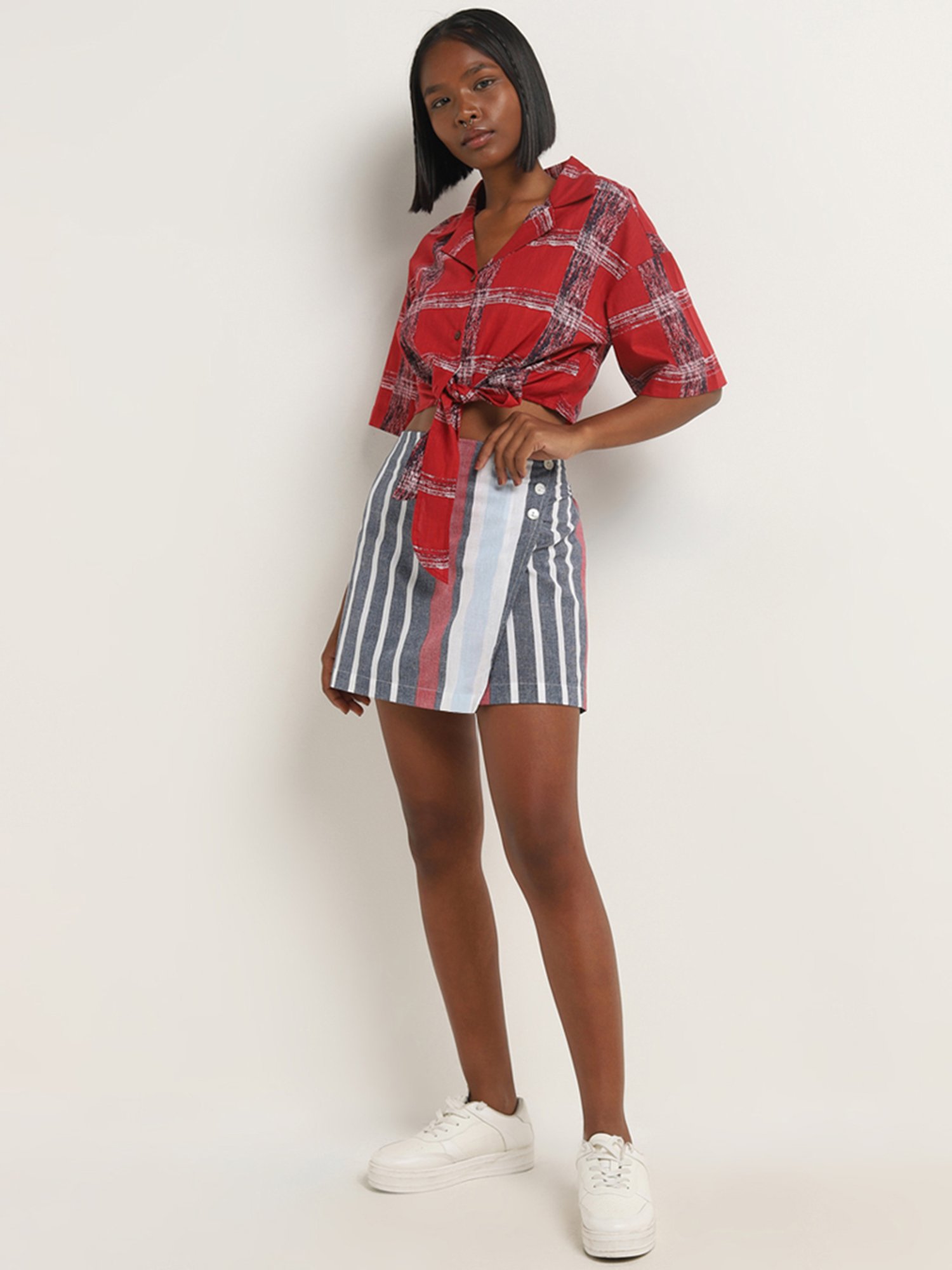 Bombay Paisley by Westside Multicolour High-Rise Cotton Blend Skort