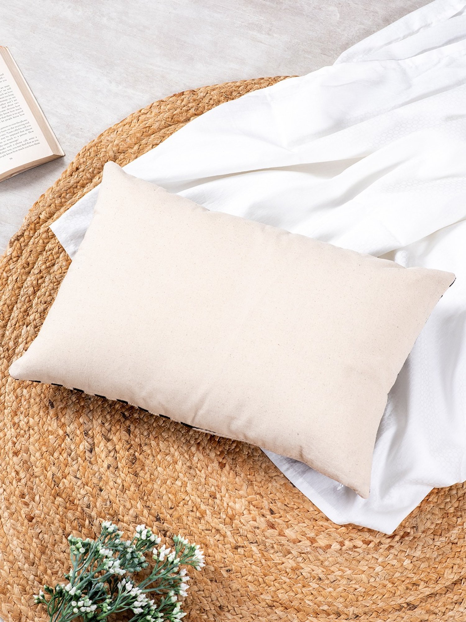 Nestroots Stripes White Silk Cushion Covers - Set of 5