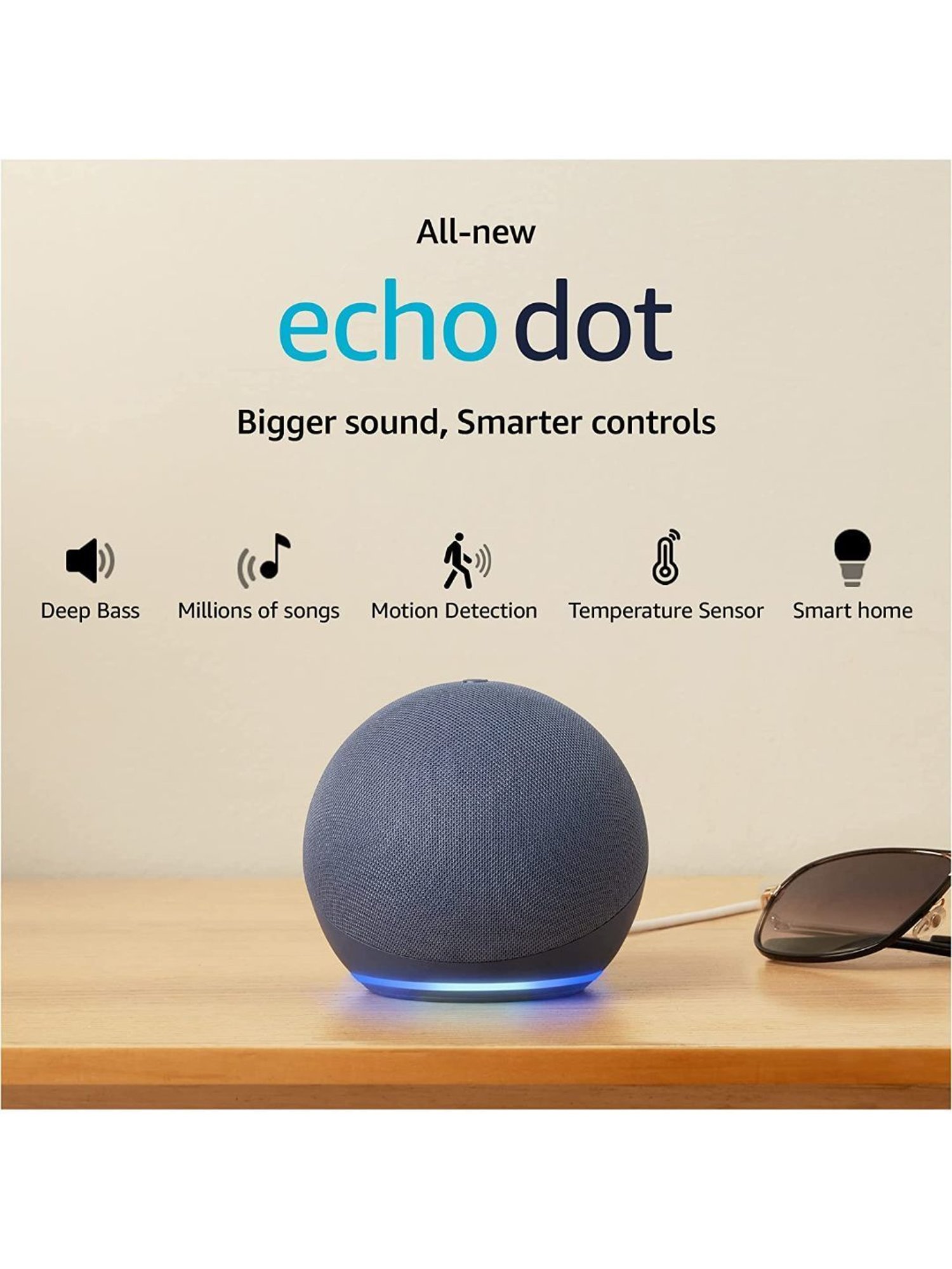 All-New Echo Dot 5th Gen 2023 release Smart speaker with Big sound, Motion Detection & Alexa (Blue)