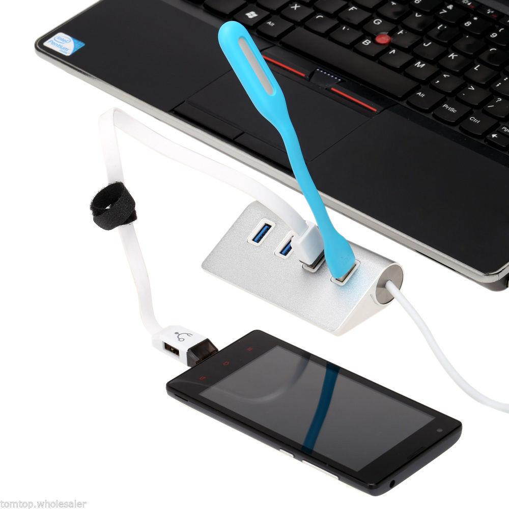 4 Vertical Ports Aluminum Alloy USB 3.0 Hub Hi-Speed Splitter for PC Laptop