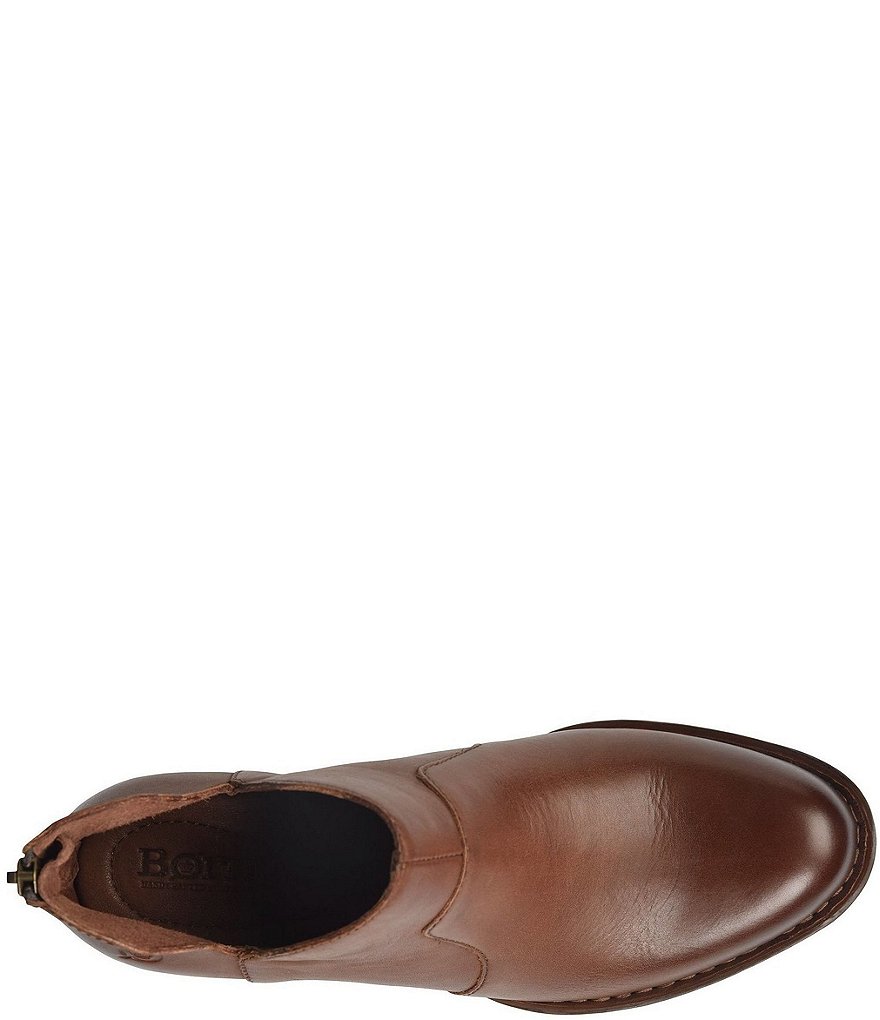 Born Kerri Leather Ankle Block Heel Booties