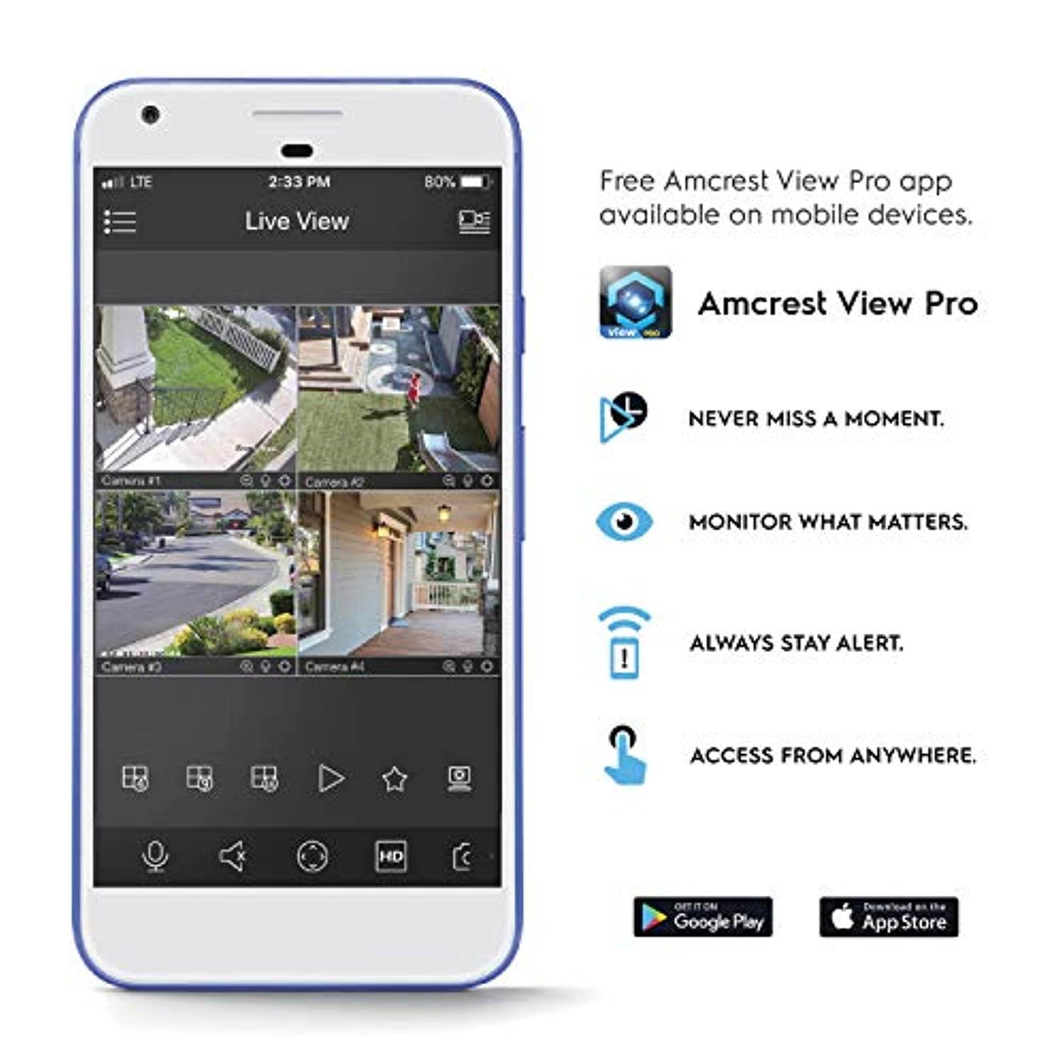 Amcrest 4K NV5208E (8CH 1080P/3MP/4MP/5MP/6MP/4K/12MP) Network Video Recorder (8-Port PoE) - Supports up to 8 x 4K IP Cameras, Supports up to 2 x 10TB Hard Drives (Not Included) (NV5208E)