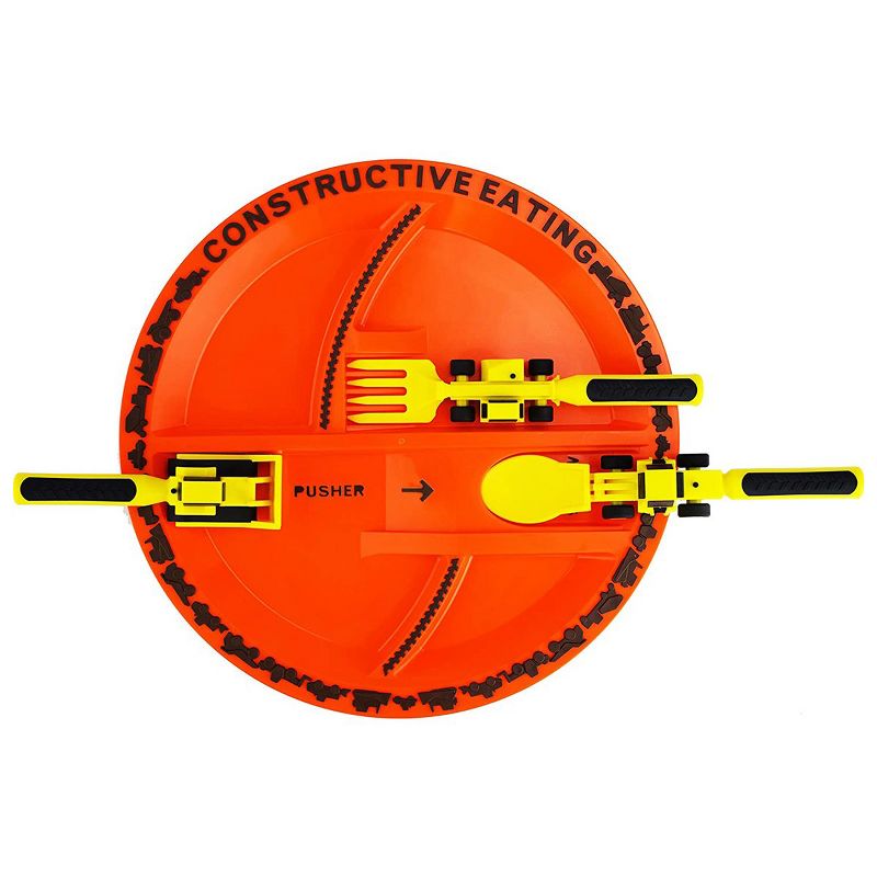 Constructive Eating Construction Themed Plate and Shaped Utensils