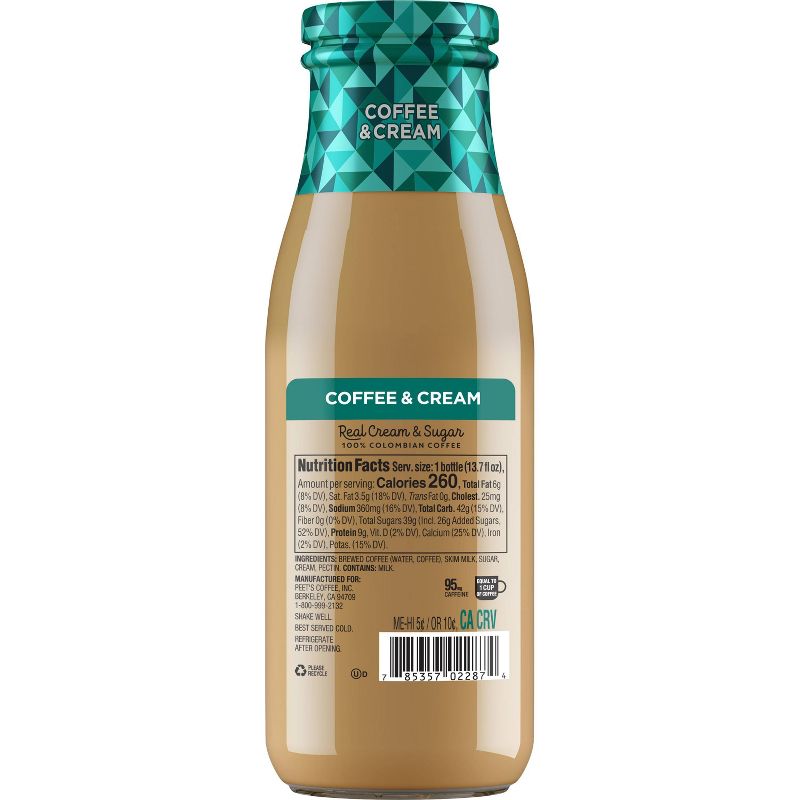 Peet's Coffee Iced Coffee & Cream - 13.7 fl oz Bottle
