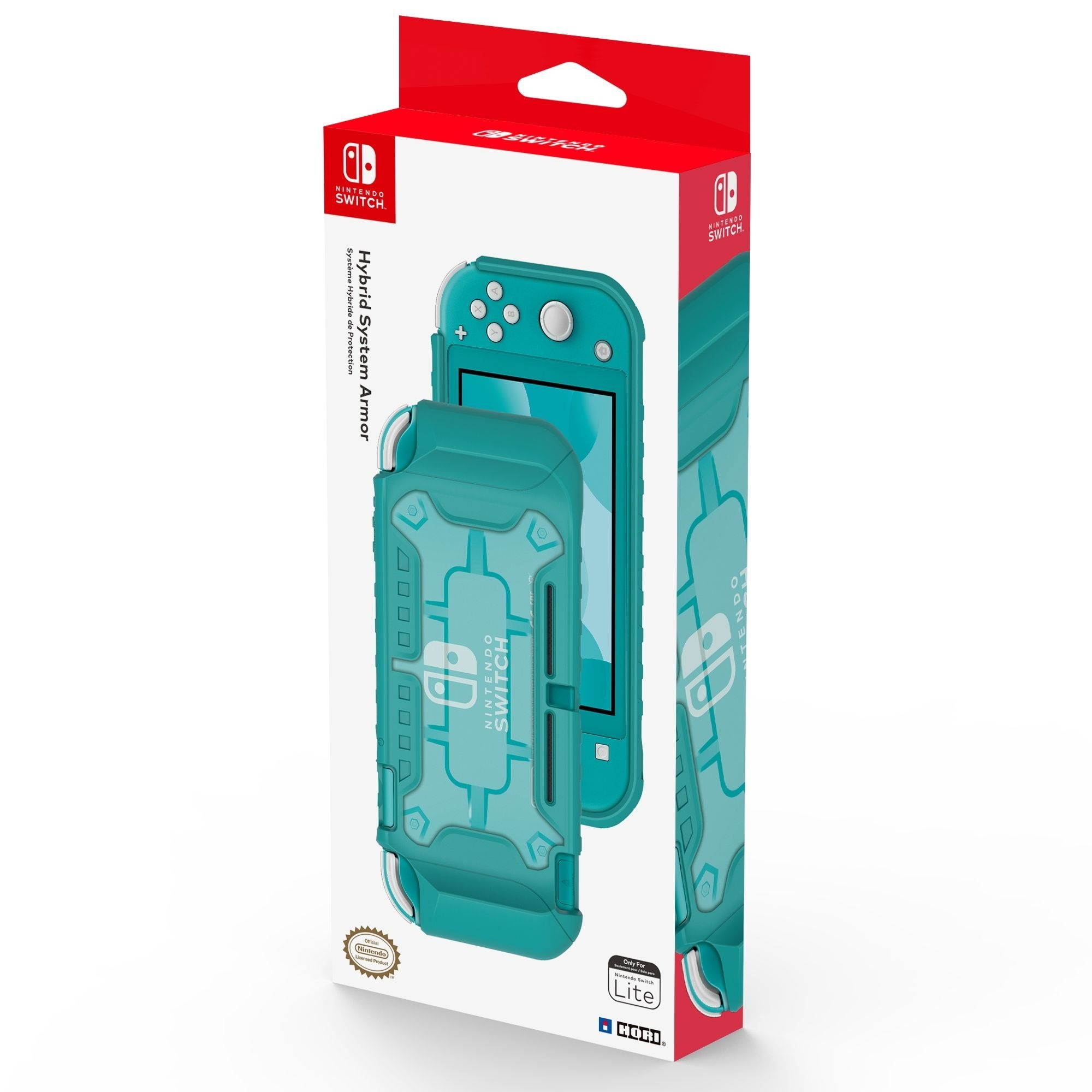 nintendo switch lite hybrid system armor turquoise by hori  officially licensed by nintendo