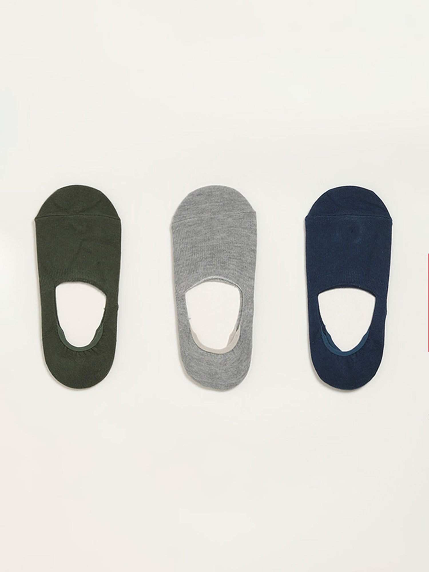 WES Lounge by Westside Multicolor Solid Invisible Socks - Pack of 3