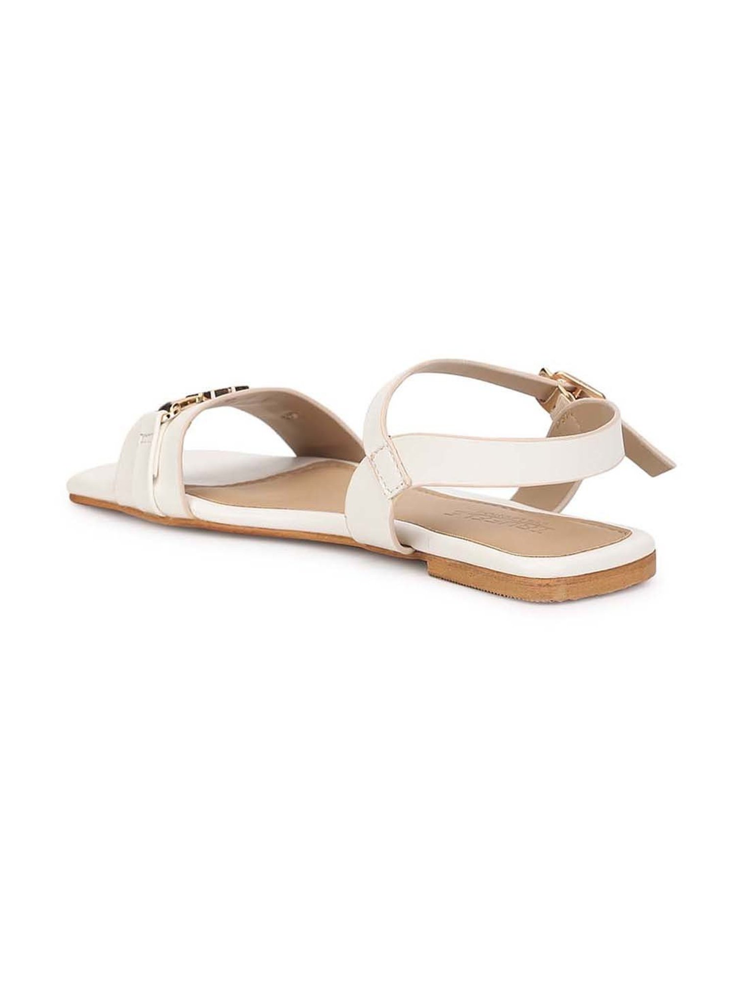 Truffle Collection Women's White Ankle Strap Sandals