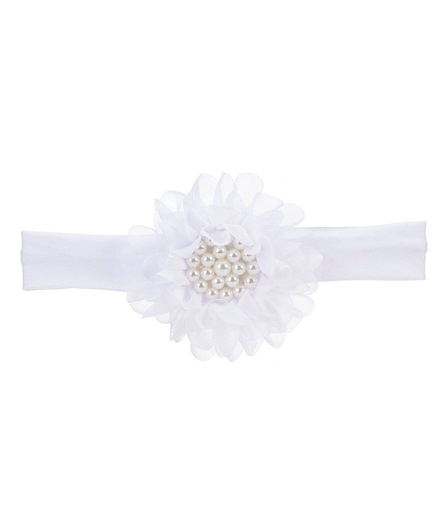 Starting Out Baby Girls Pearl Chiffon Flower Headwrap