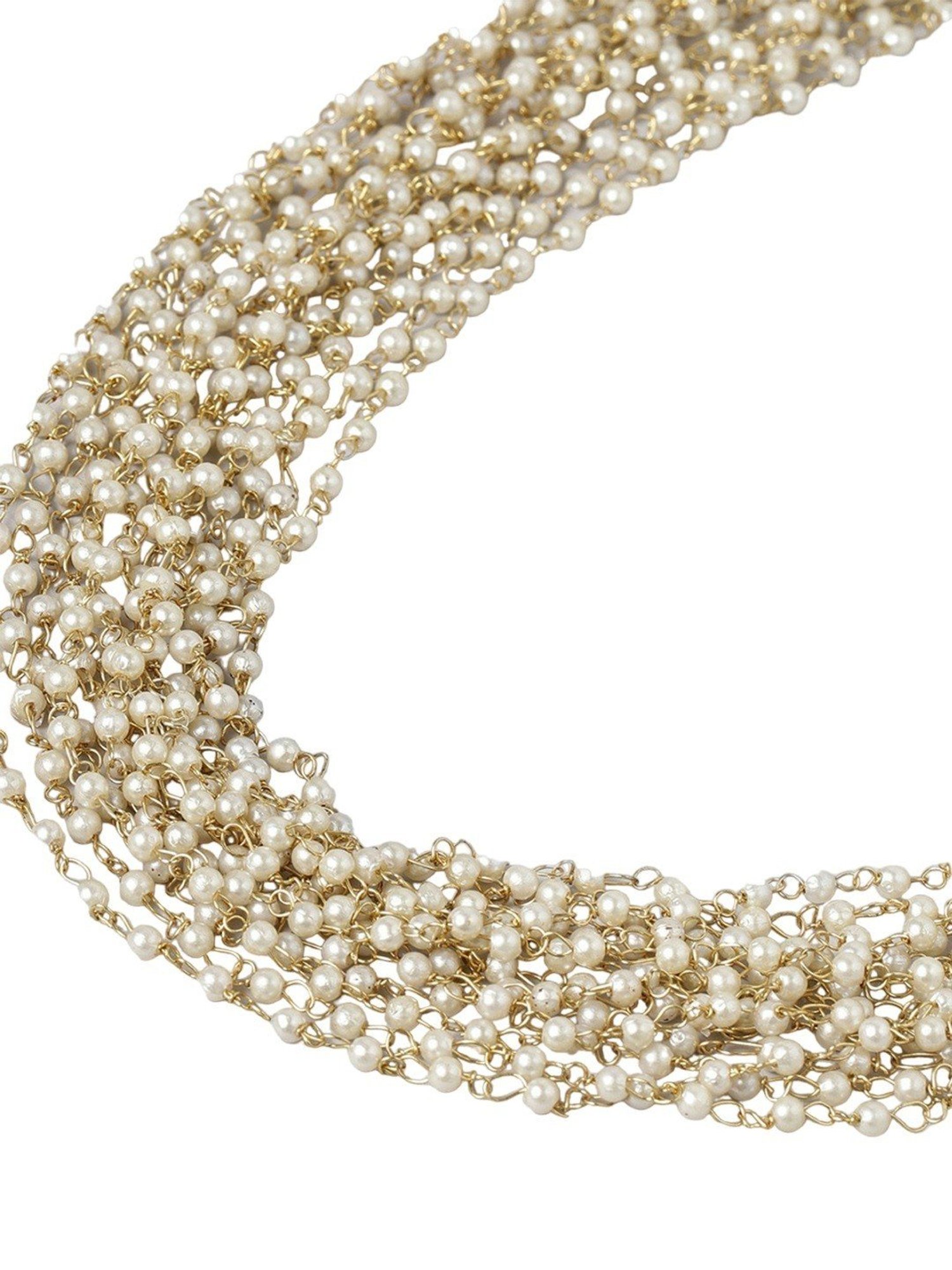 Oomph White Pearls Necklace & Earring Set
