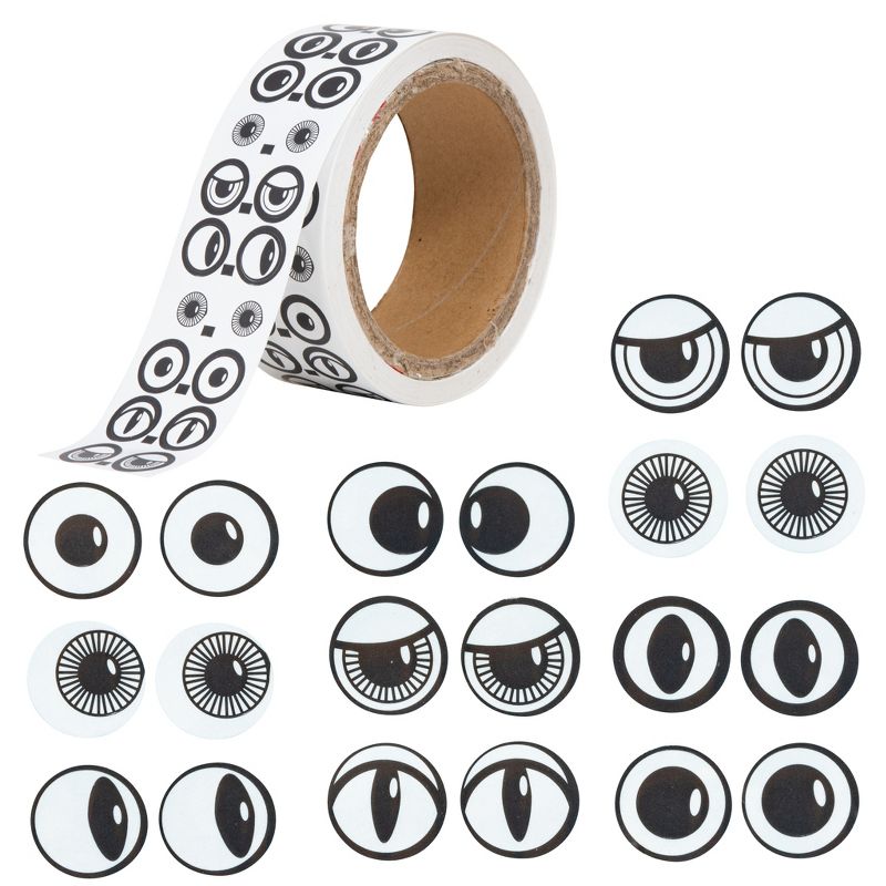 Ready 2 Learn Creative Sticker Roll - Eyes - Black and White - 2,000 Self-Adhesive Stickers