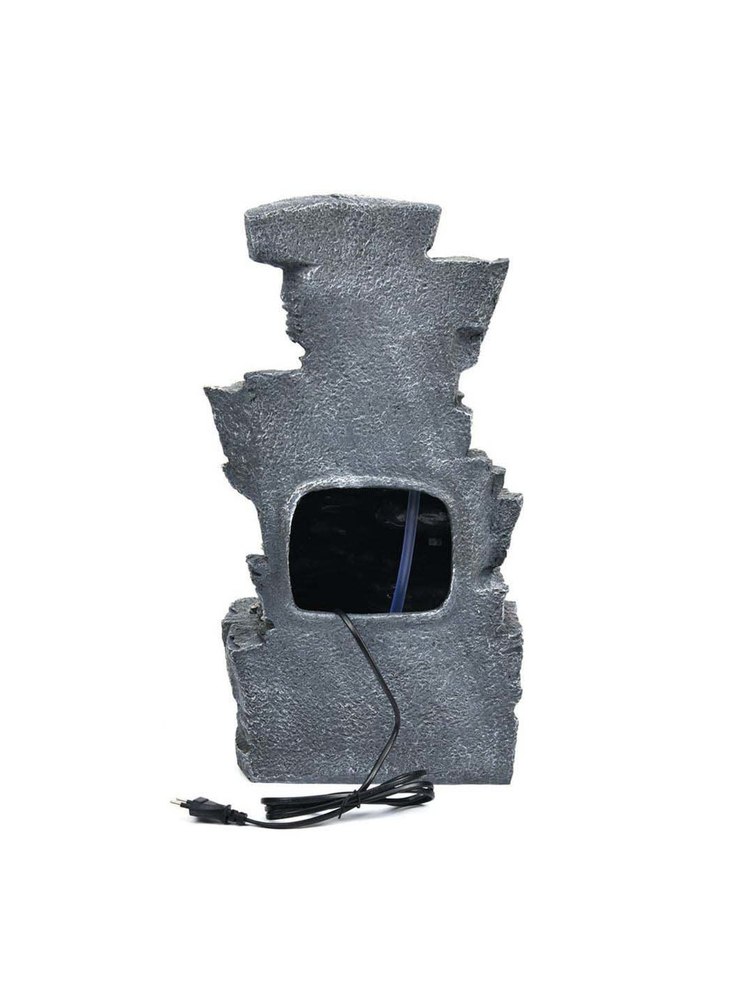 @home Grey Resin Four Bowl Decorative Water Fountain With Led Light