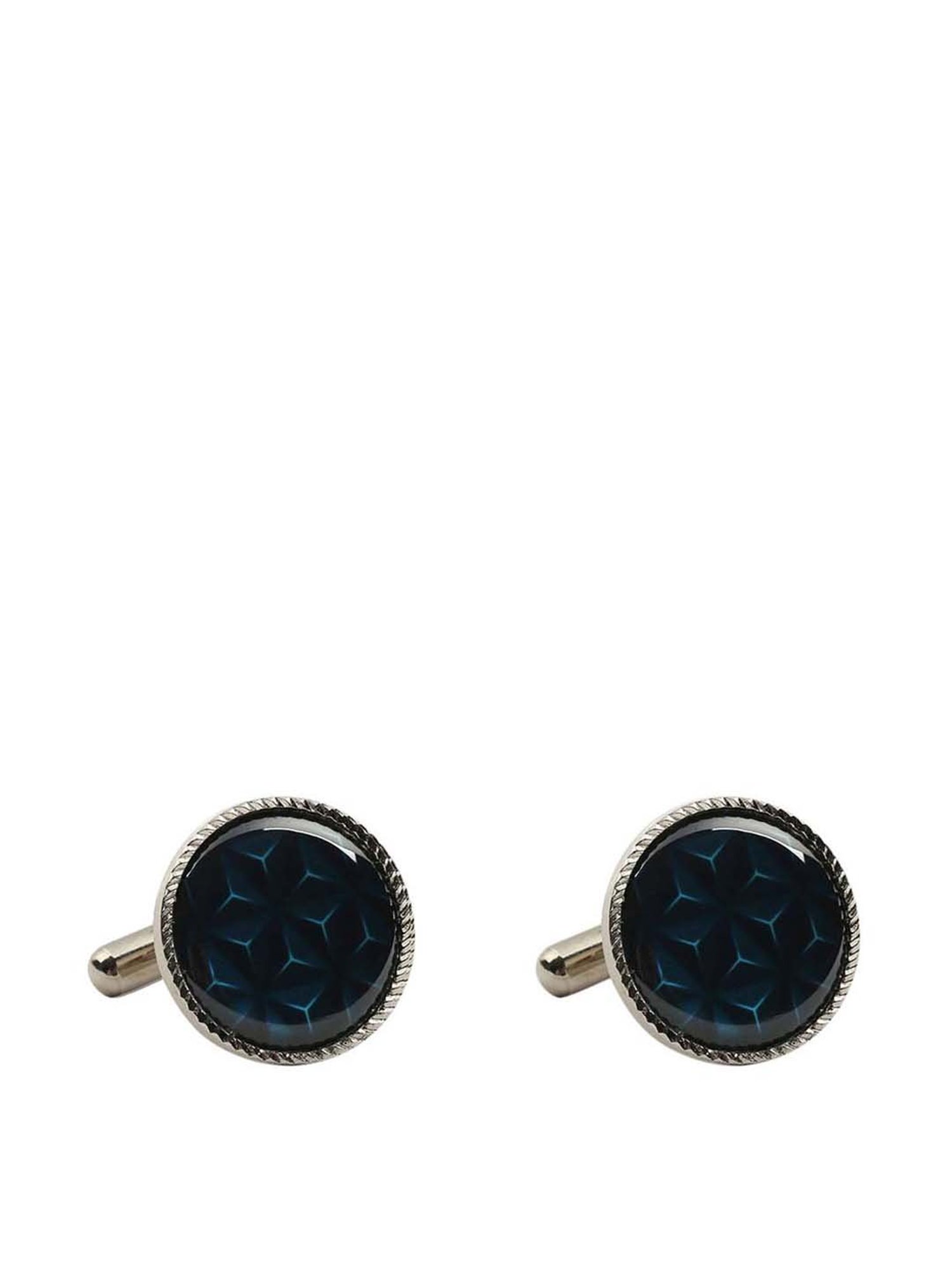Tossido Blue Printed Cufflinks