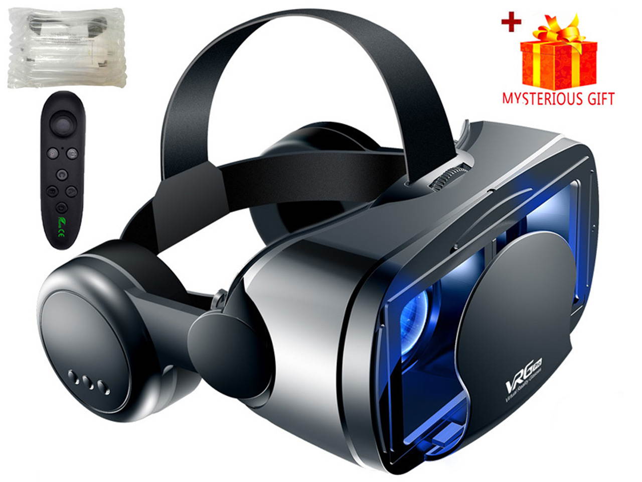 3D VR Headset Smart Virtual Reality Glasses Helmet for Smartphones Phone Lenses with Controllers Headphones 7 Inches Binoculars