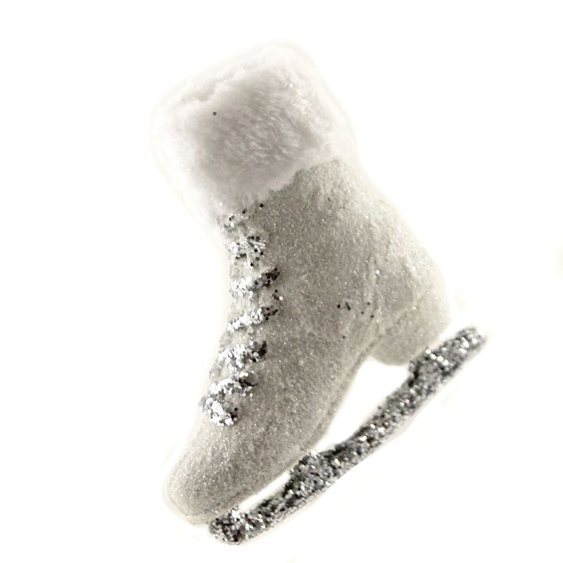 Christmas 5.0" Glittered Skate & Faux Fur Ornament Figure Skating  -  Tree Ornaments