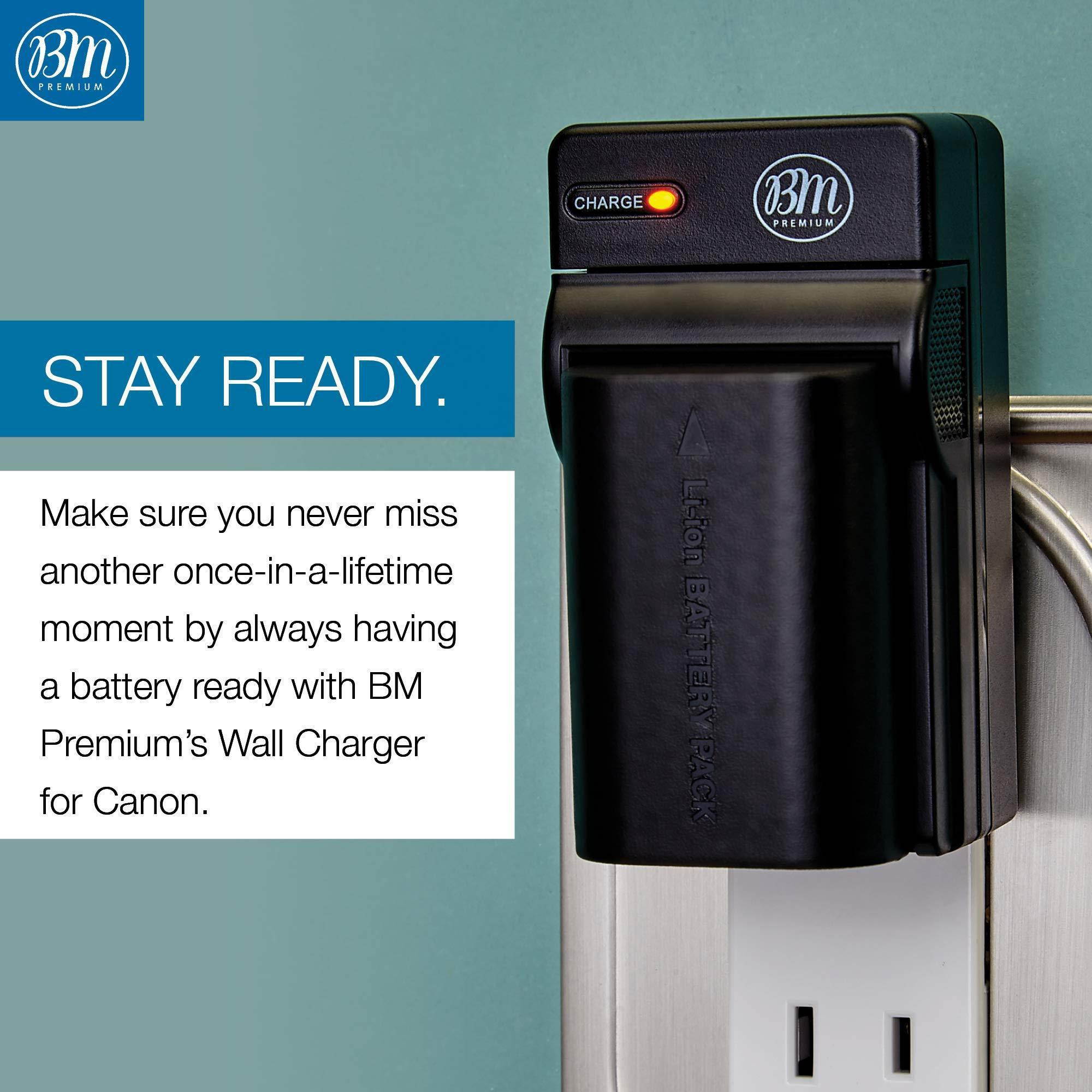 battery grip kit for canon eos 70d, eos 80d digital slr camera includes vertical battery grip bge14 replacement + qty 4 bm premium lpe6 batteries + rapid ac/dc charger