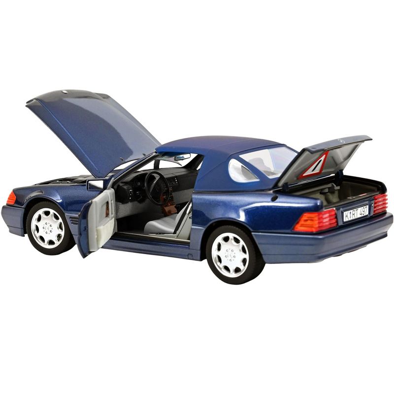 1989 Mercedes Benz 500 SL Convertible Dark Blue Metallic 1/18 Diecast Model Car by Norev