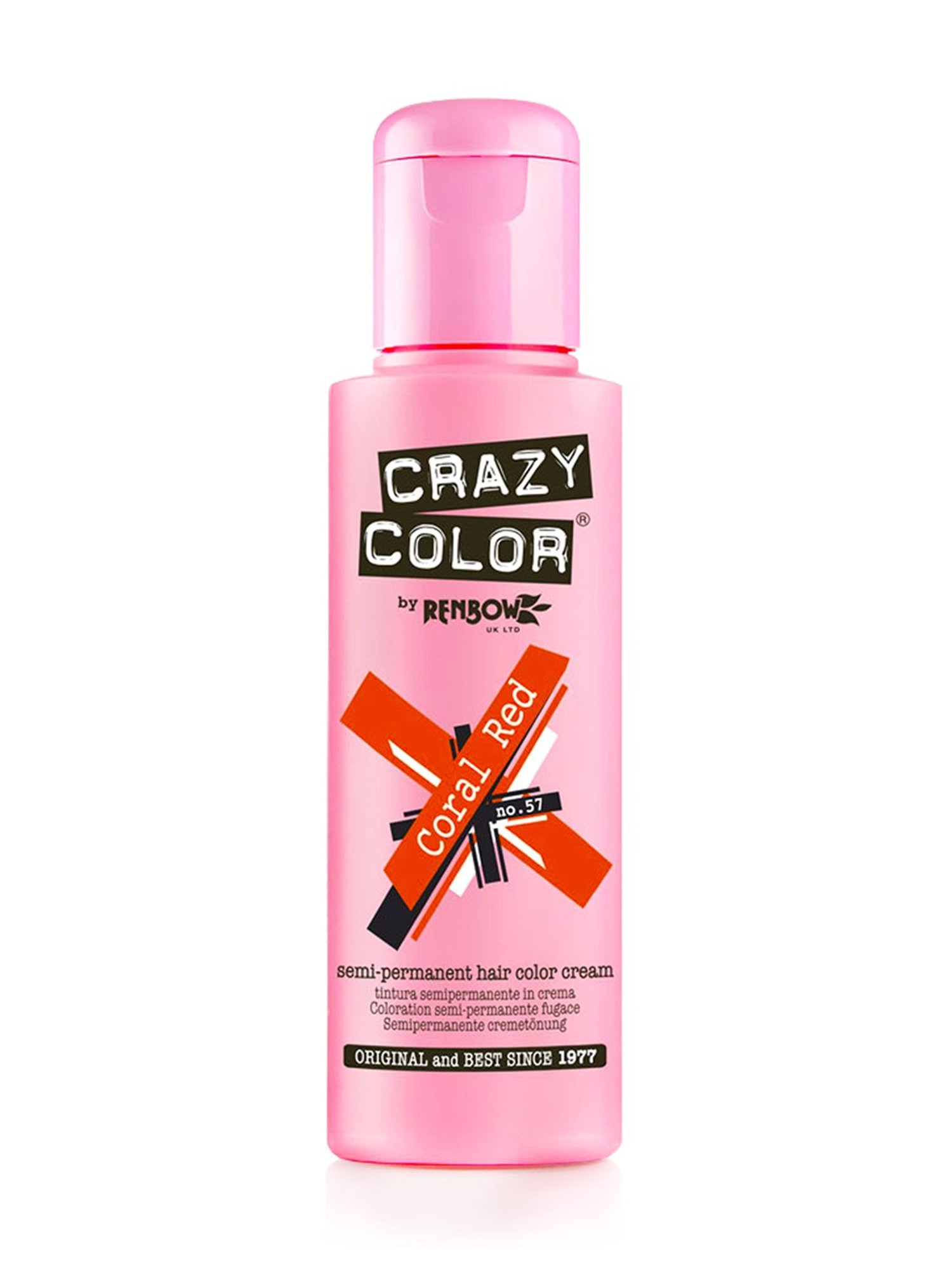 Crazy Color Semi-Permanent Hair Color Cream Coral Red 57 - 100 ml