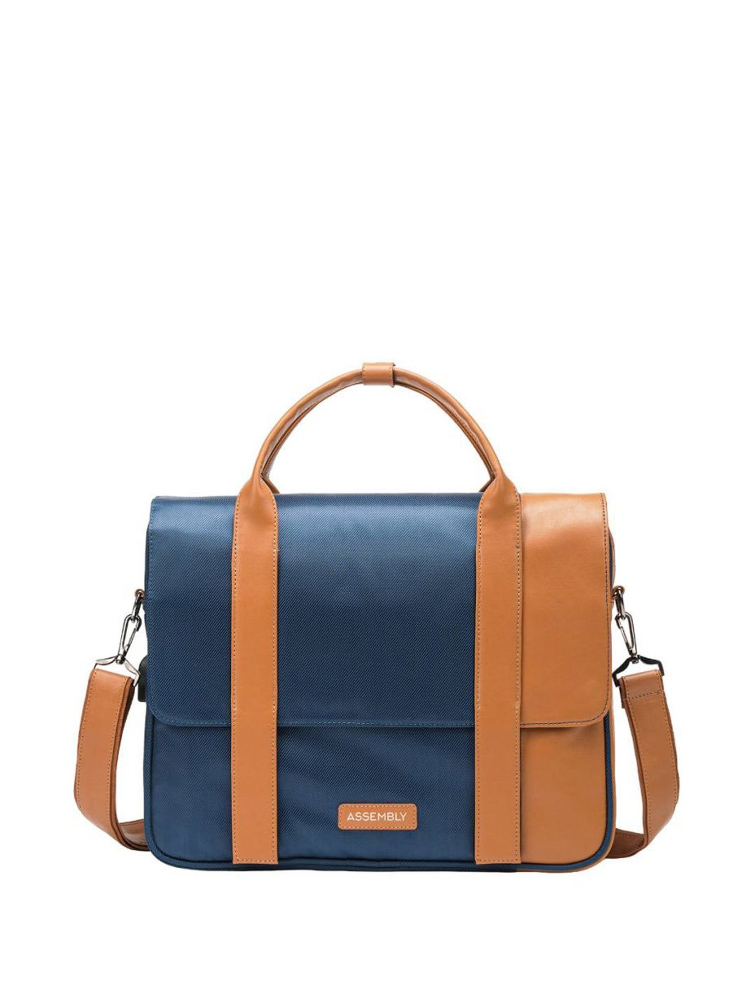 Assembly Blue Medium Laptop Messenger Bag with USB Charging Port