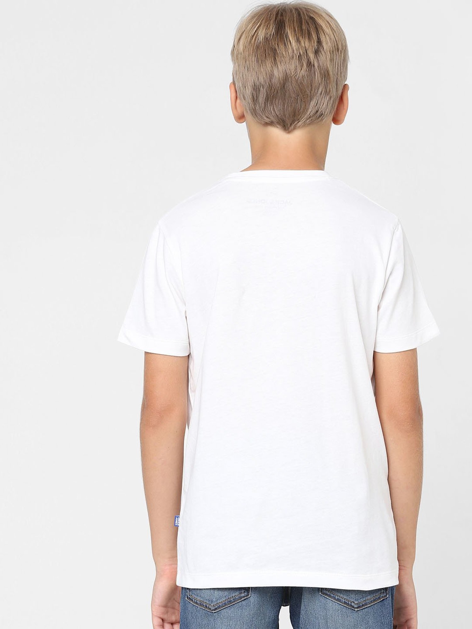 Jack & Jones Junior Boys White Printed T-Shirt
