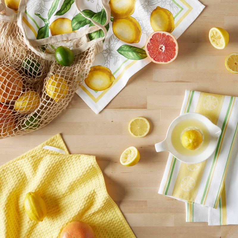 Martha Stewart 3pk Cotton Lots of Lemons Printed Kitchen Towels