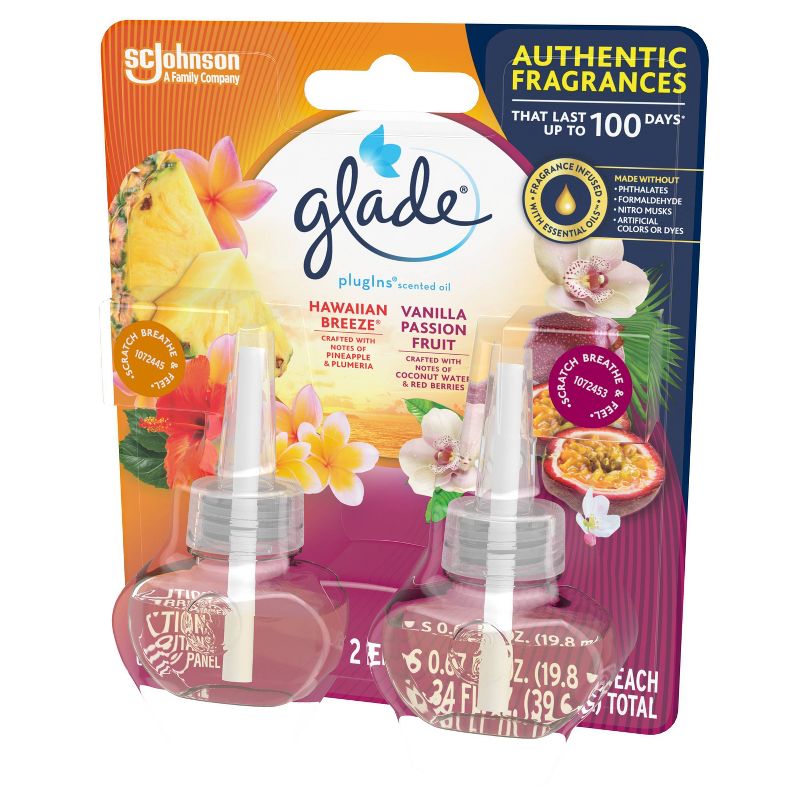 Glade Vanilla Passion Fruit Hawaiian Breeze PlugIns Refill - 2ct