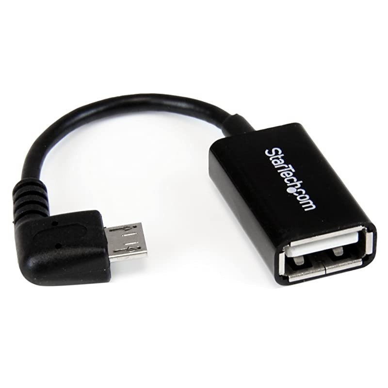 Com 5In Right Angle Micro USB to USB OTG Host Adapter MF USB Adapter 5 In Black UUSBOTGRA Black UUSBOTGRA
