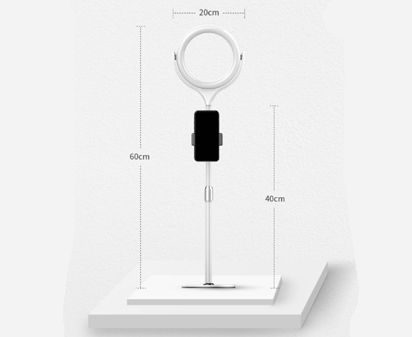Select Mall 8 Inch Self-timer Ring Light with Stand Beauty Fill Light Live Dimmable Lamp on-Camera Video Lights