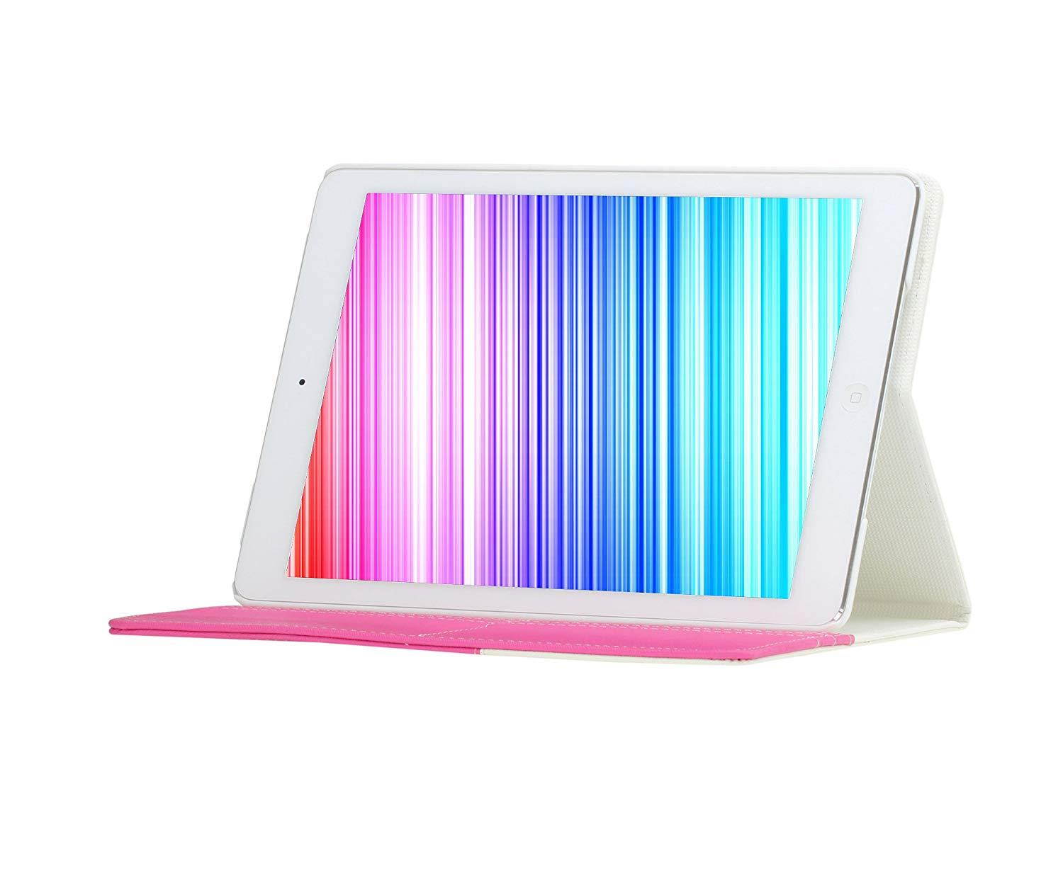SAVEICON Pink Hybrid iPad Air 1 1st Gen PU leather Case Cover with Card Slots Auto Wake / Sleep Smart Cover Book Shell Stand for Apple iPad Air iPad Wifi 3G 4G LTE with Built-in Stand