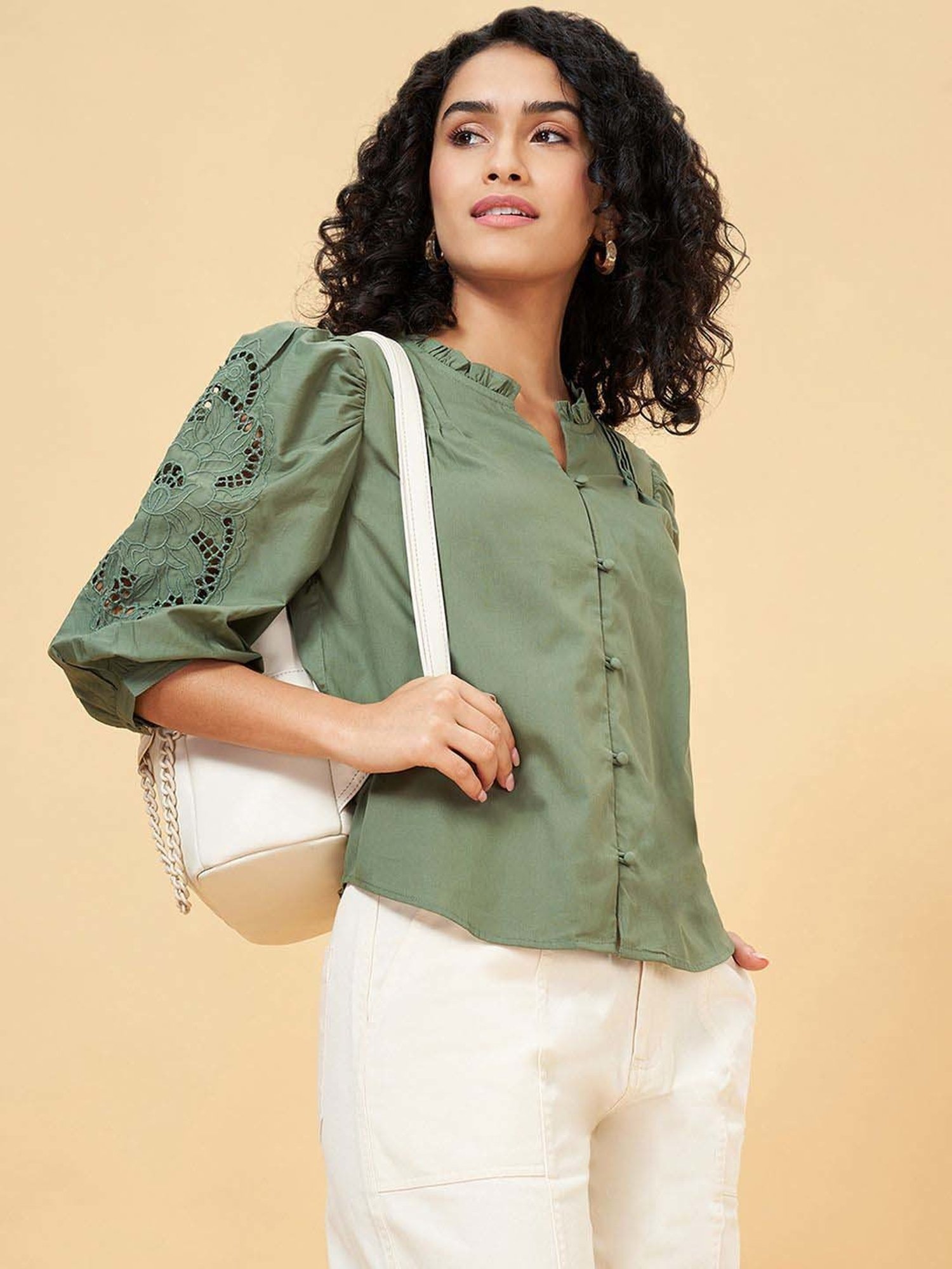 Honey by Pantaloons Duck Green Cotton Top