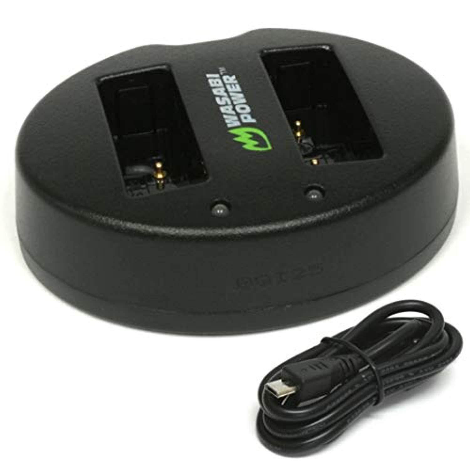wasabi power dual usb battery charger for olympus bls1, bls5, bls50, psbls1, psbls5, psbcs1, bcs1, bcs5