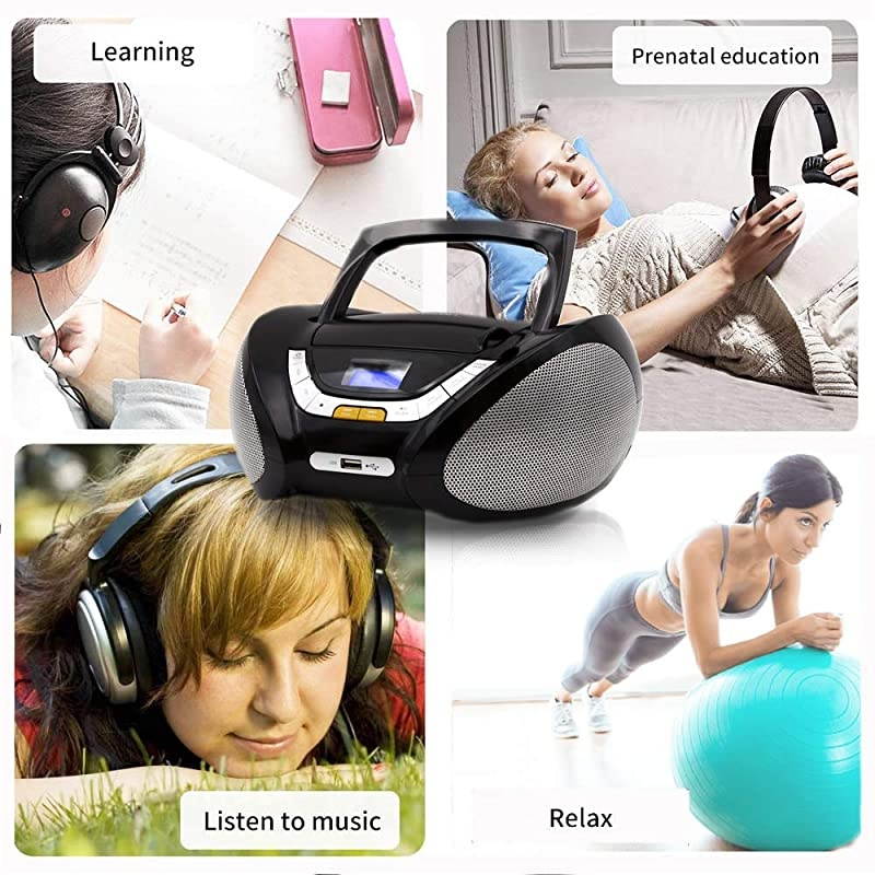 LLB597 Boombox with Cd Player Mp3 | Portable Radio CDPlayer Stereo with USB | Cd Player for Kids | LED Light Function | Headphone Jack 35mm Blue