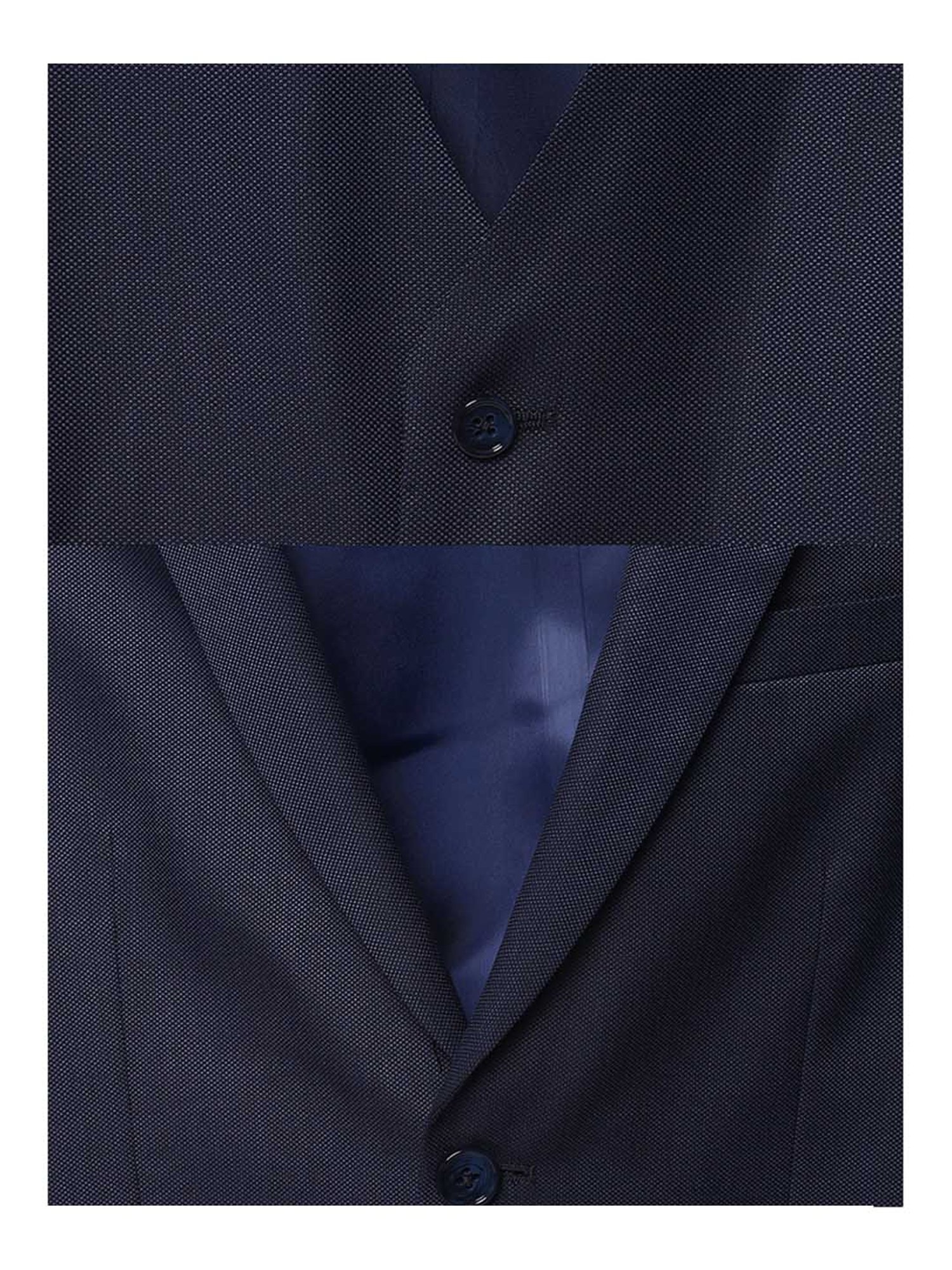 Louis Philippe Navy Solid Three Piece Suit