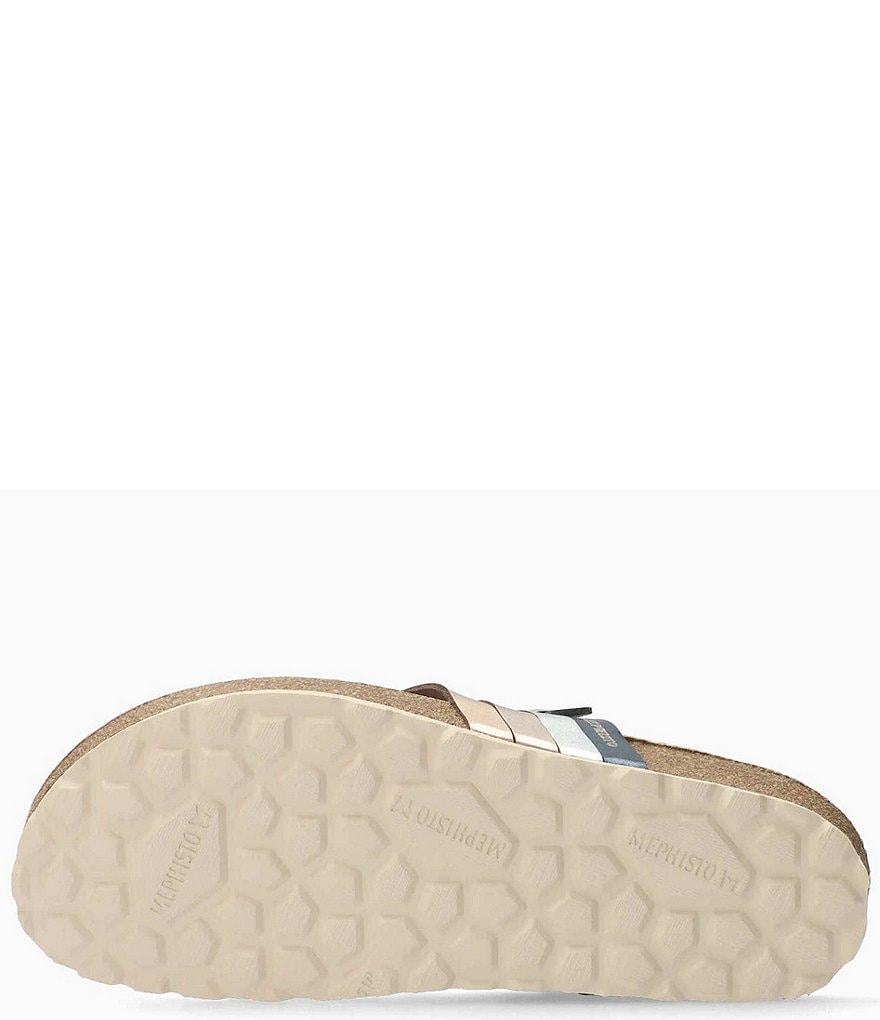 Mephisto Natty 4 Band Mixed Leather Thong Slide Sandals