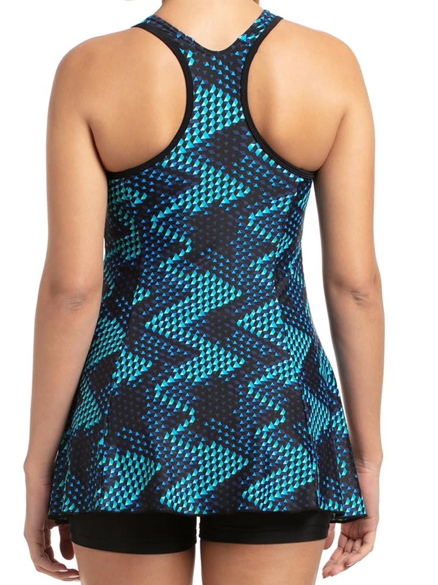 Speedo Black & Blue Printed Swim Dress