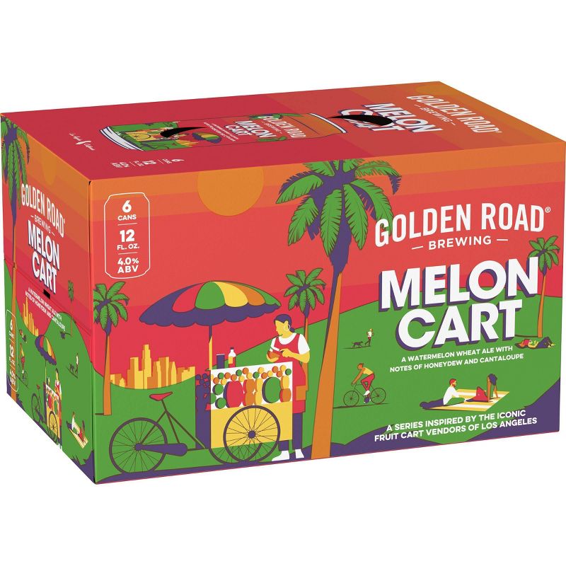 Golden Road Melon Cart Watermelon Wheat Ale Beer - 6pk/12 fl oz Cans