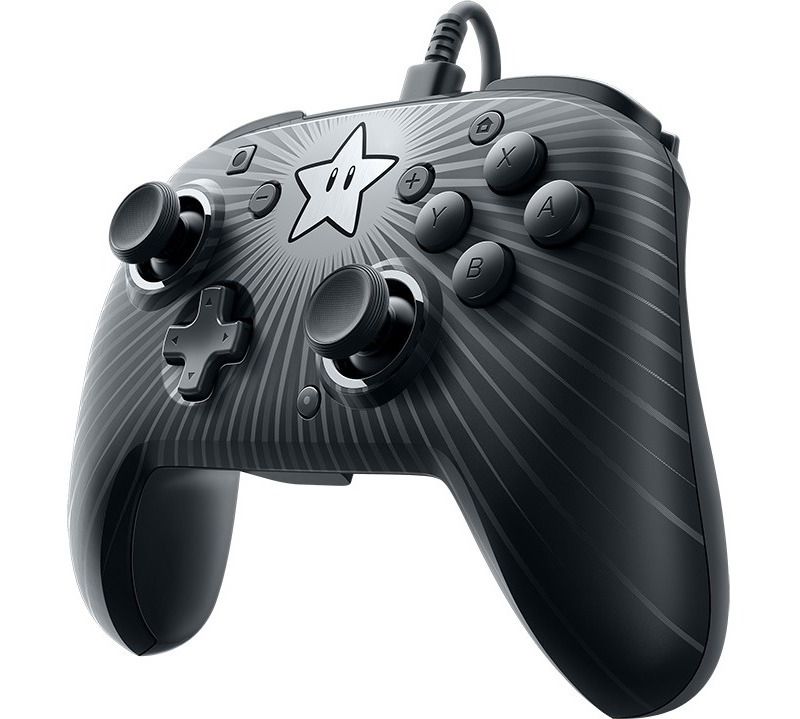 PDP Faceoff Wired Pro Controller - Star Mario For Nintendo Switch - Cable - Nintendo Switch - 8 ft Cable - Black
