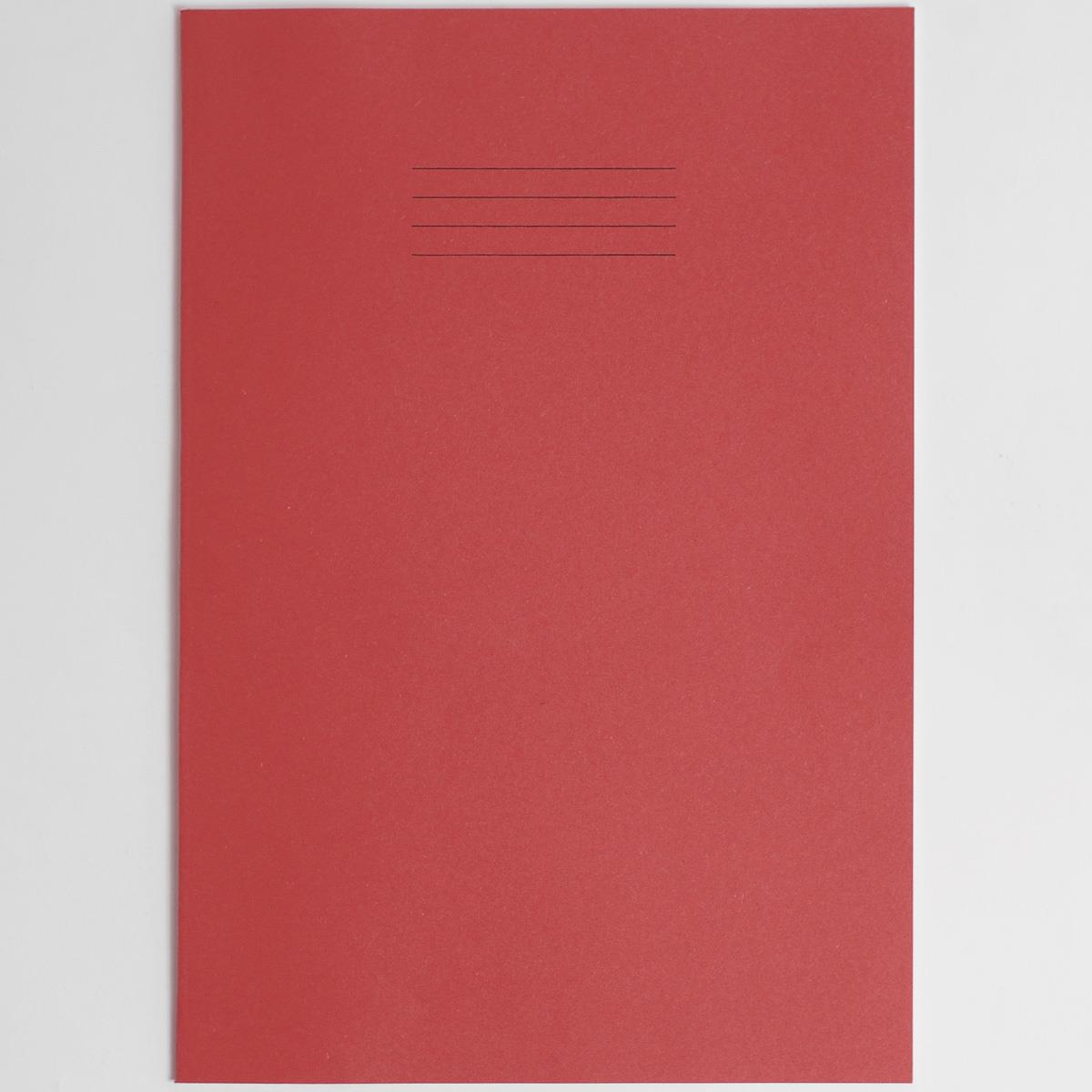 Rhino Exercise Book, A4, 48 page, 15mm ruled lines, Red Cover (Pack of 10)