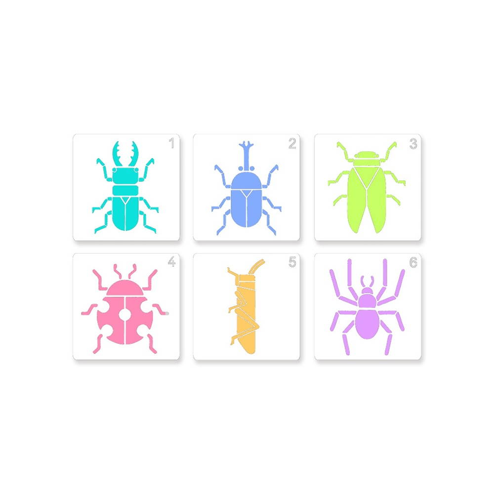 Children Drawing Stencils PET Material Painting Templates Reusable for DIY Painting Craft Journal Notebook Diary Scrapbooking Card Decoration