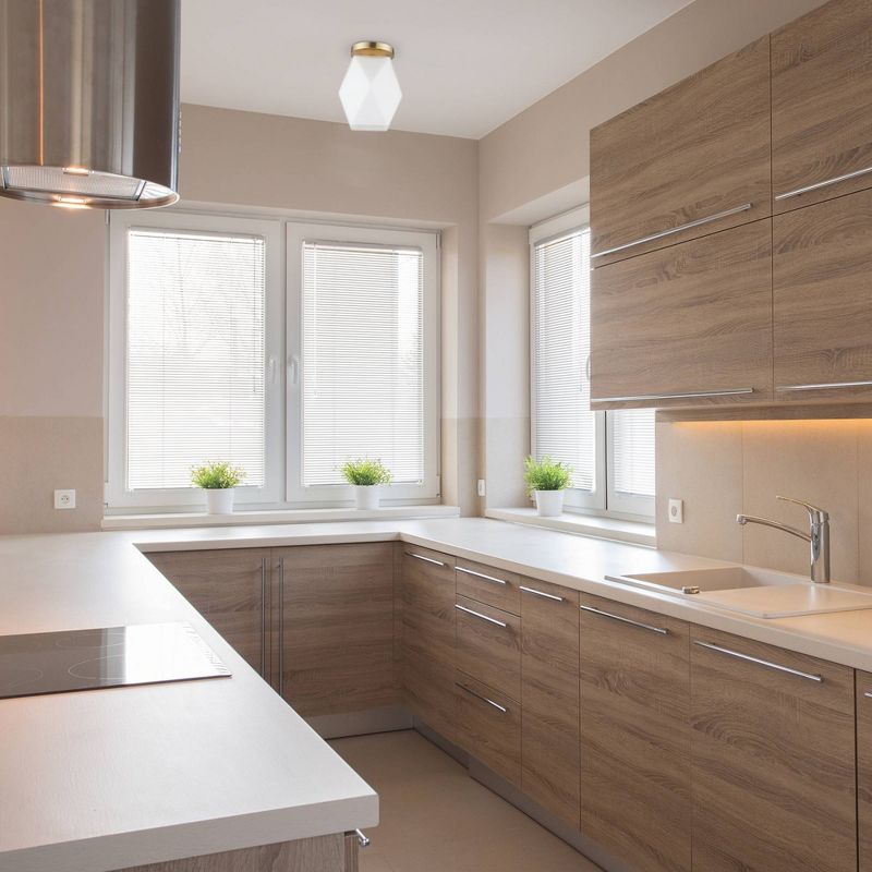 Novogratz Globe Chelsea Flush Mount Ceiling Light with Glass Shade Brass - Globe Electric