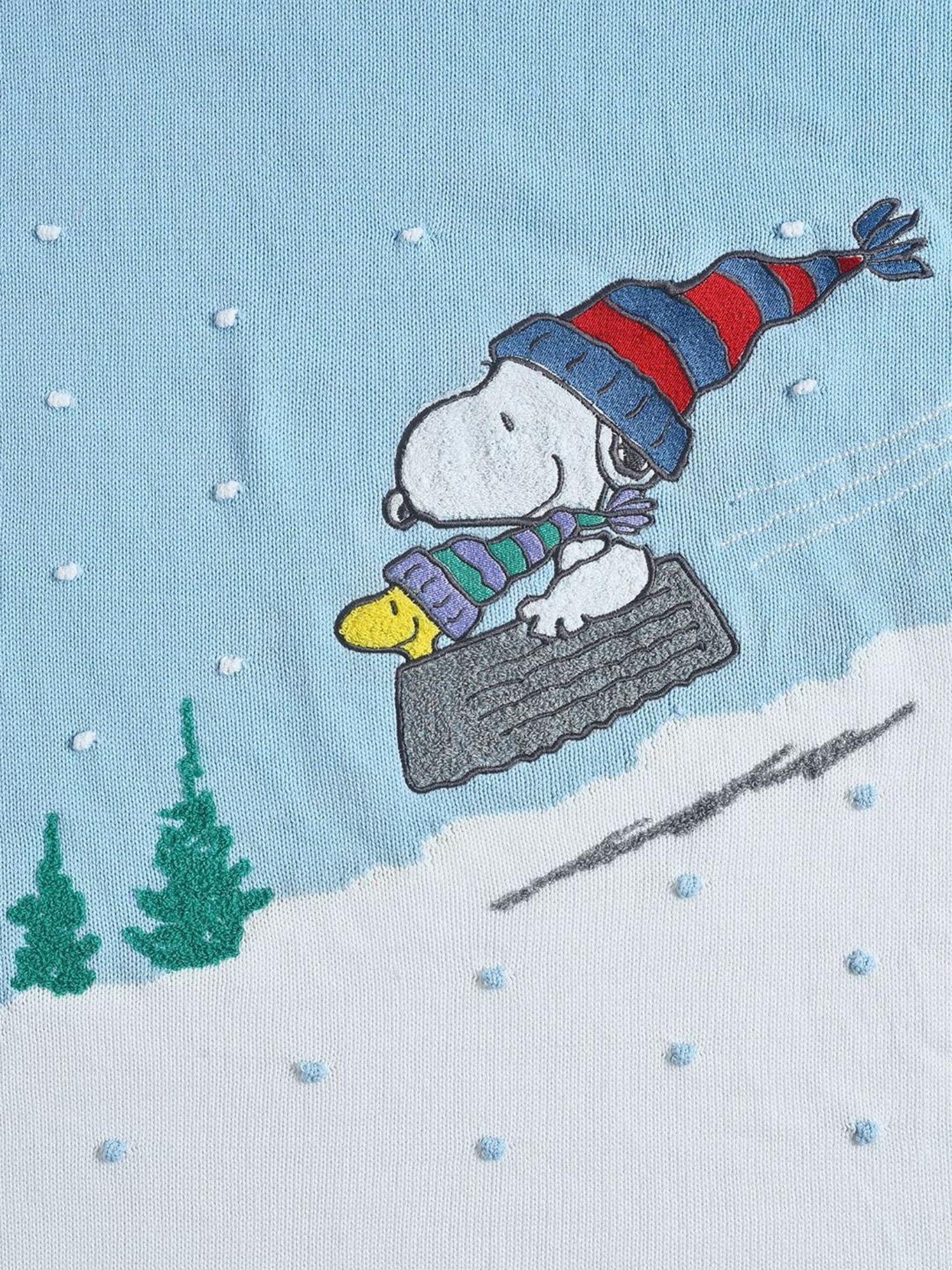 MiArcus Peanuts Printed Blue 10 TC Cotton Kiddo Knitted Blanket