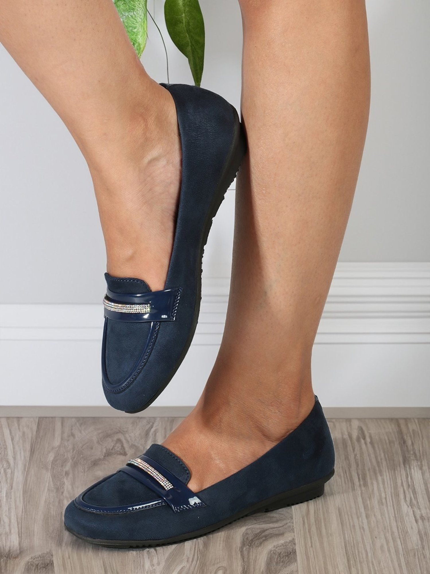 Elle Women's Blue Flat Ballets