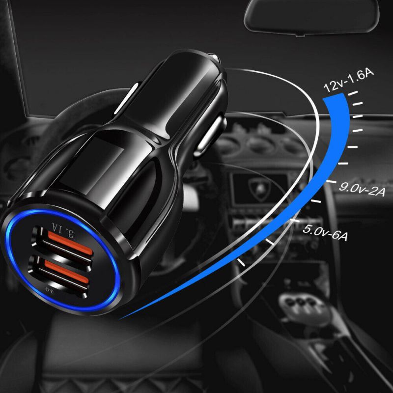 Dual USB 3.1A 12V Car Charger Adapter 3.0 Fast Charging For Android  USA