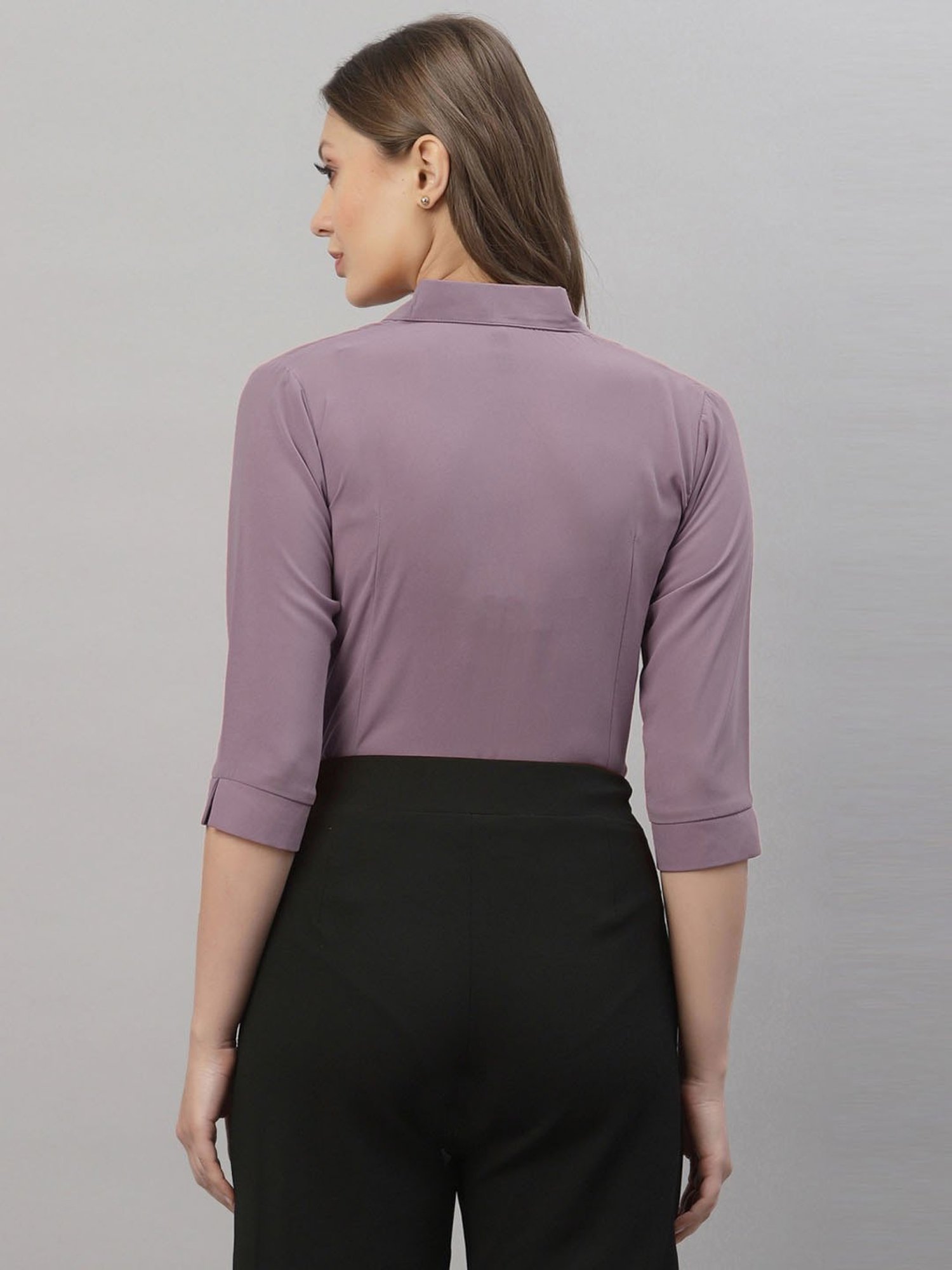 SELVIA Purple Regular Fit Formal Shirt