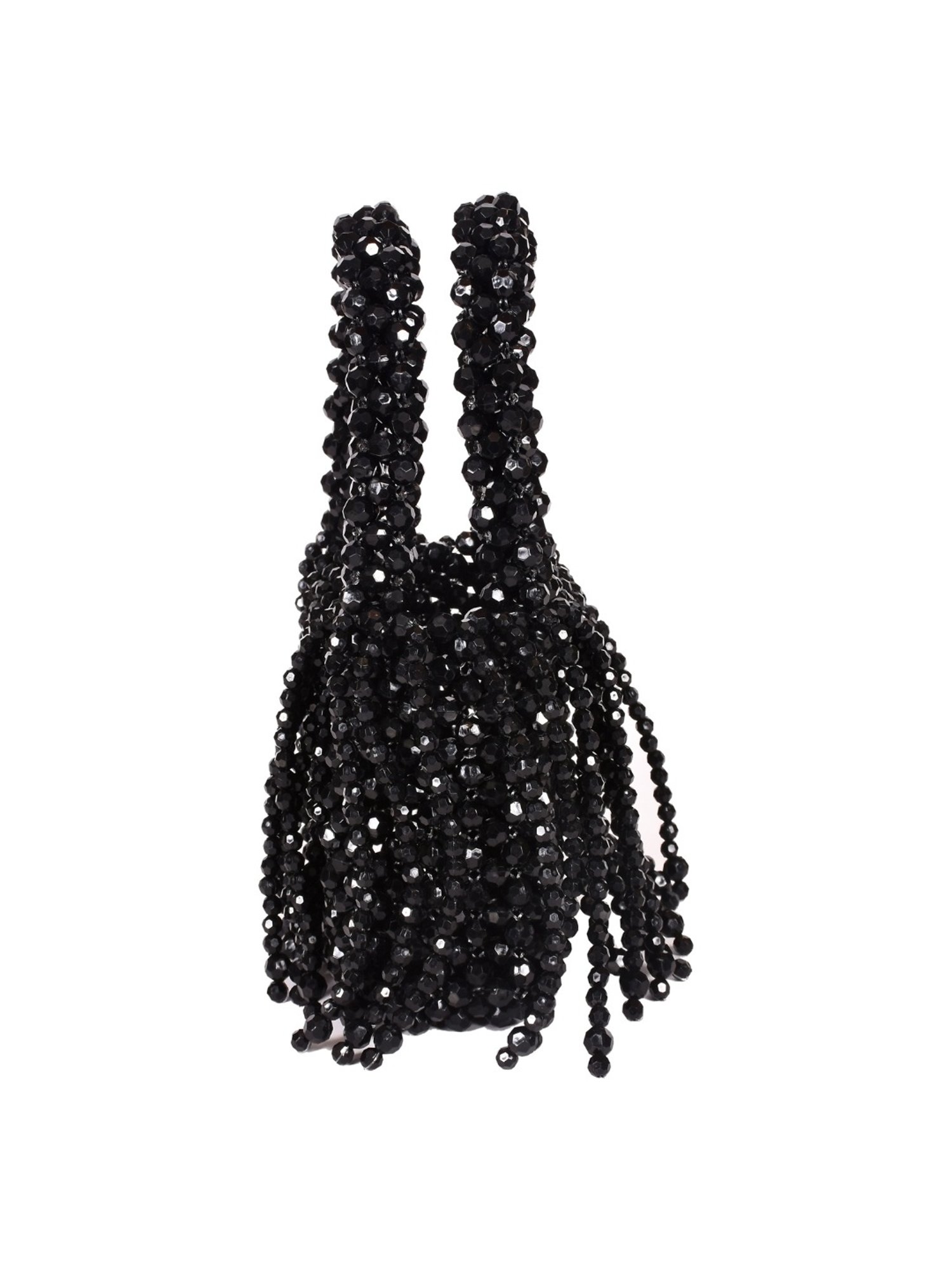 SASSORA RIM Black Leather Embellished small Handbag